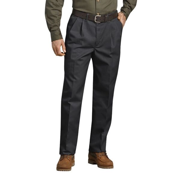 Dickies - Men’s black pleated relaxed fit comfort waist work pants - Picture 1 of 6
